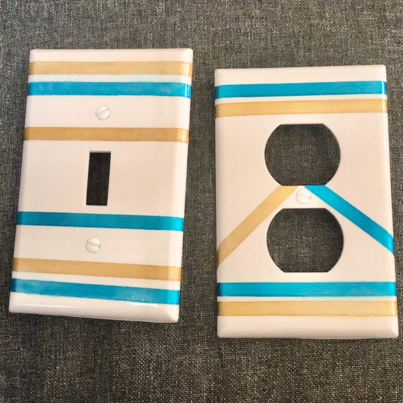 Decorative outlet covers handmade with Washi tape 2 piece set - Picture 6 of 6